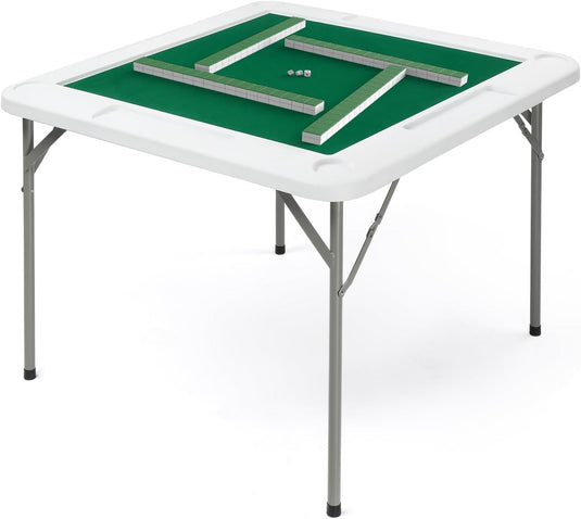 PEXMOR Mahjong Table 35" Square Folding Card Table w/4Cup Holders