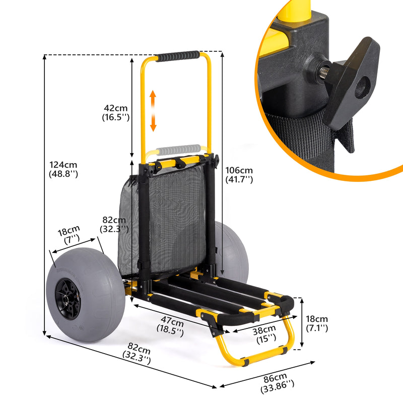 Load image into Gallery viewer, Beach Fishing Cart with 12” Big Balloon Wheels