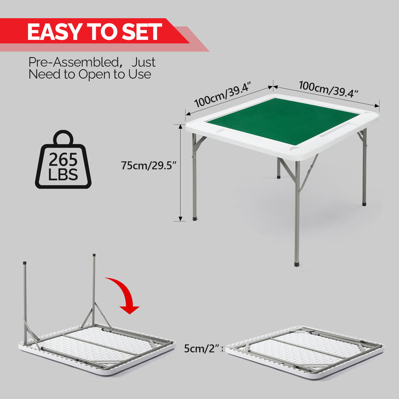 Load image into Gallery viewer, PEXMOR Foldable Mahjong Table Portable 4 Player Card Game Table