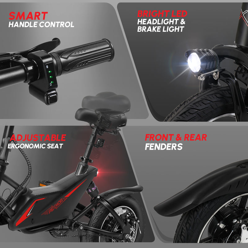 Load image into Gallery viewer, PEXMOR 14" Foldable City Electric Bike for Adults Peak 500W