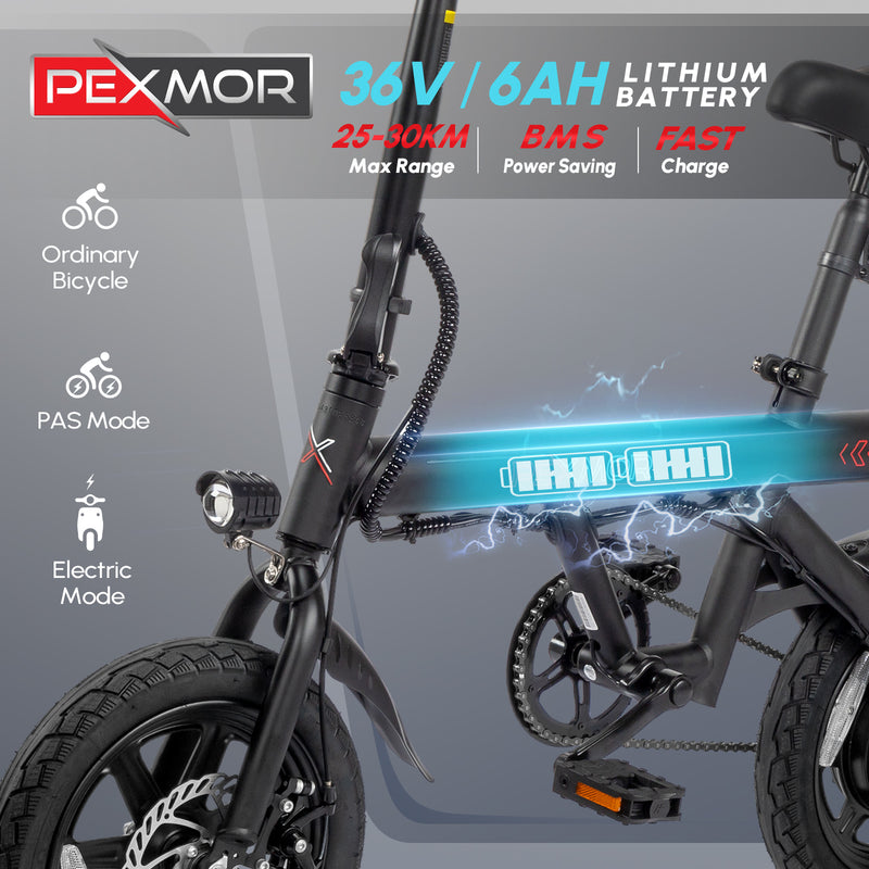 Load image into Gallery viewer, PEXMOR 14" Folding Electric Bike Commuter E-Bike with 350W Motor (Peak 500W)