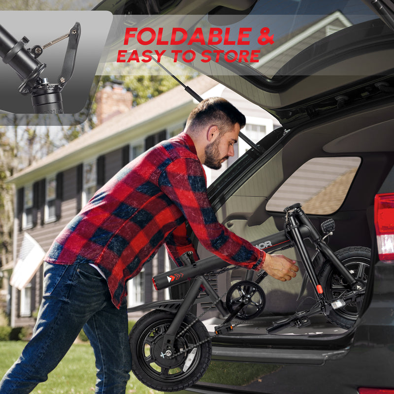 Load image into Gallery viewer, PEXMOR 14" Folding Electric Bike Commuter E-Bike with 350W Motor (Peak 500W)