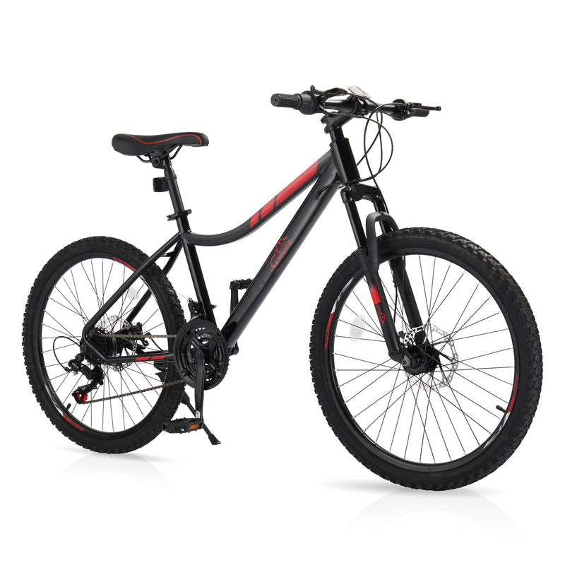 Load image into Gallery viewer, 24" Mountain Bike with Professional 21 Speed Shifting and Double Shock Effect