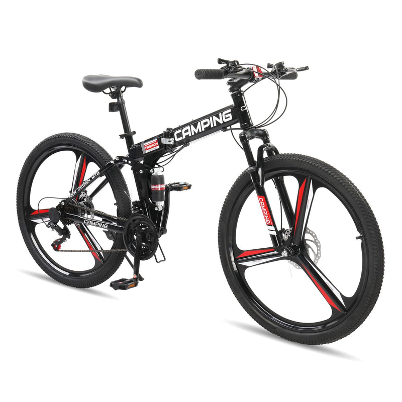 Load image into Gallery viewer, 26" Foldable Mountain Bike 21-Speed Bikes for Adults with Dual Disc Brakes