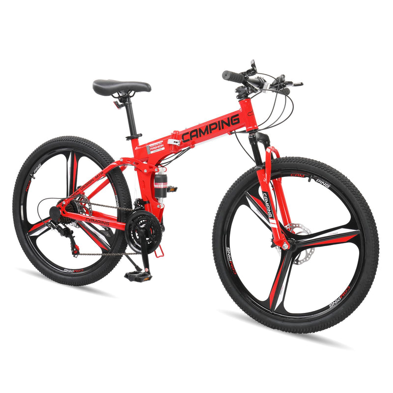Load image into Gallery viewer, 26" Foldable Mountain Bike 21-Speed Bikes for Adults with Dual Disc Brakes