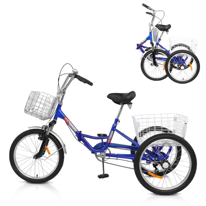 Load image into Gallery viewer, PEXMOR 7 Speed Adult Tricycle Three Cruiser Bike w/Folding Basket