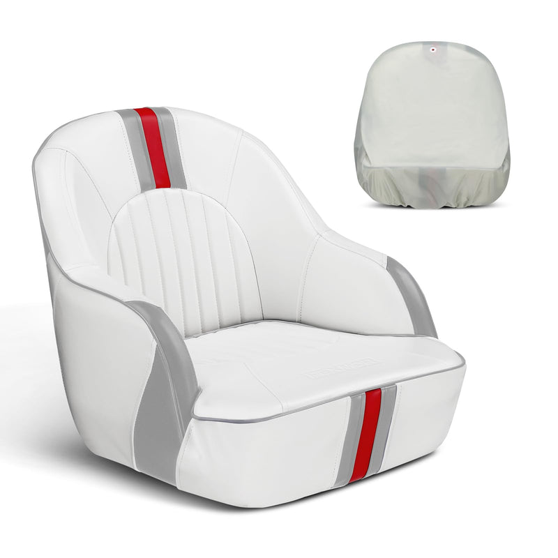 Load image into Gallery viewer, PEXMOR Pontoon Boat Captain Seat Waterproof with Stainless Steel Screws and Cover