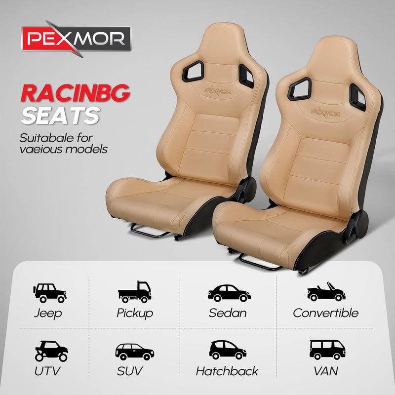 Load image into Gallery viewer, PEXMOR 2pc Reclinable Racing Bucket Seats Universal