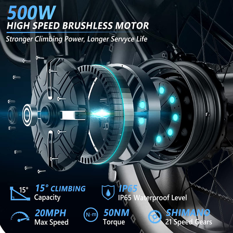 Load image into Gallery viewer, PEXMOR Adult 27.5" Electric Mountain Bike 500W 20Mph with Removable Battery