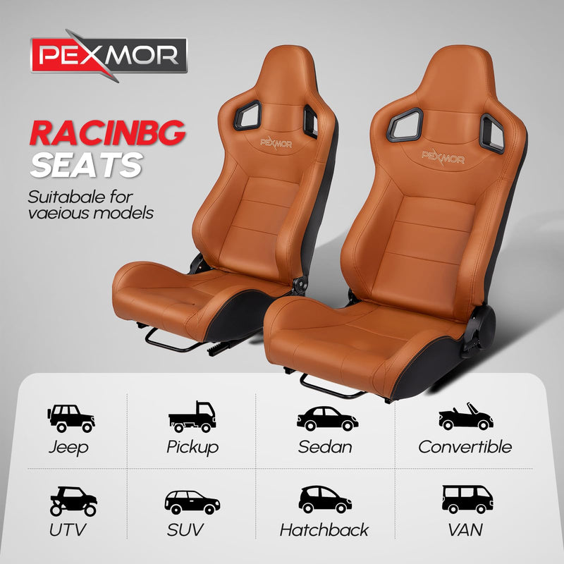 Load image into Gallery viewer, PEXMOR Universal Racing Seats Pair with Dual Sliders