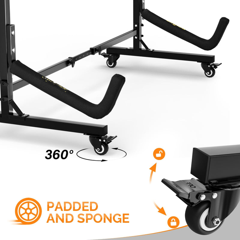 Load image into Gallery viewer, Freestanding Kayak Storage Rack Adjustable with Lockable Wheels Indoor Outdoor