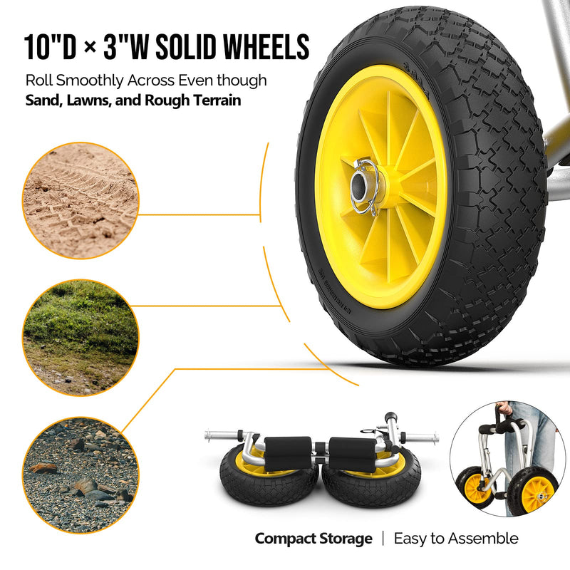 Load image into Gallery viewer, PEXMOR Foldable Kayak Car Aluminum with 10'' Solid Tires