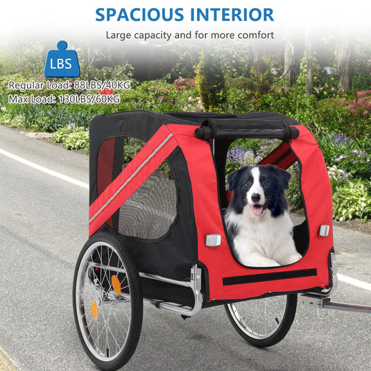 PEXMOR 2-in-1 Dog Bike Trailer Wagon Cargo Carrier