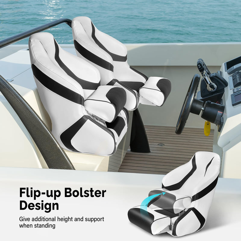 Load image into Gallery viewer, PEXMOR Pontoon Boat Captain Seat Waterproof with Stainless Steel Screws and Cover