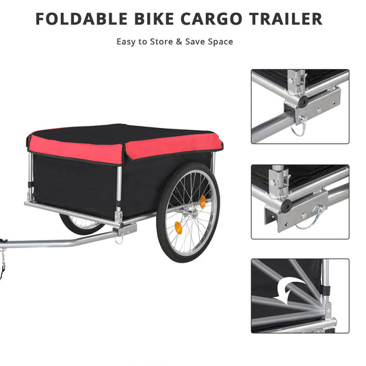 PEXMOR Bike Cargo Trailer Foldable Bicycle Cart Bike Wagon Trailer