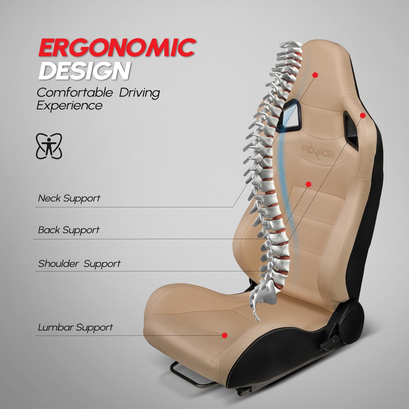 Load image into Gallery viewer, PEXMOR 2pc Reclinable Racing Bucket Seats Universal