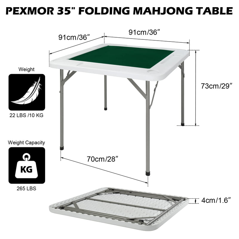 Load image into Gallery viewer, PEXMOR Foldable Mahjong Table Portable 4 Player Card Game Table