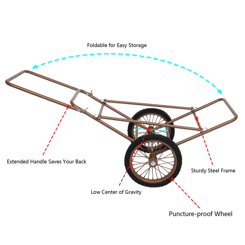 Load image into Gallery viewer, PEXMOR Folding Deer Cart 500lbs with 17'' Wheels
