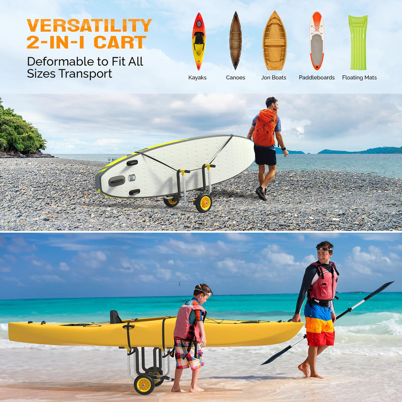 Load image into Gallery viewer, PEXMOR 2 in 1 Kayak Cart with 10" Solid Tires