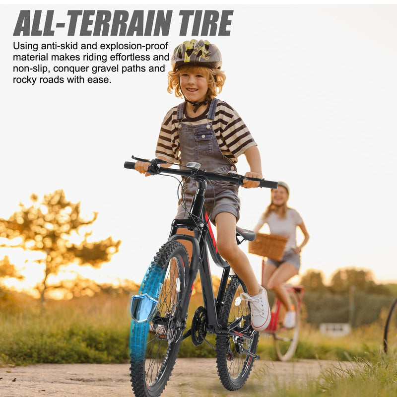 Load image into Gallery viewer, 24" Mountain Bike 21 Speed Double Shock Adult Bicycle Comfort Saddle