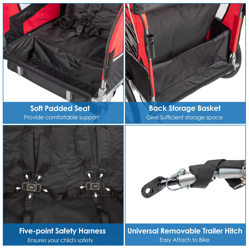 Load image into Gallery viewer, PEXMOR 2-in-1 Kids Bike Trailer Carrier