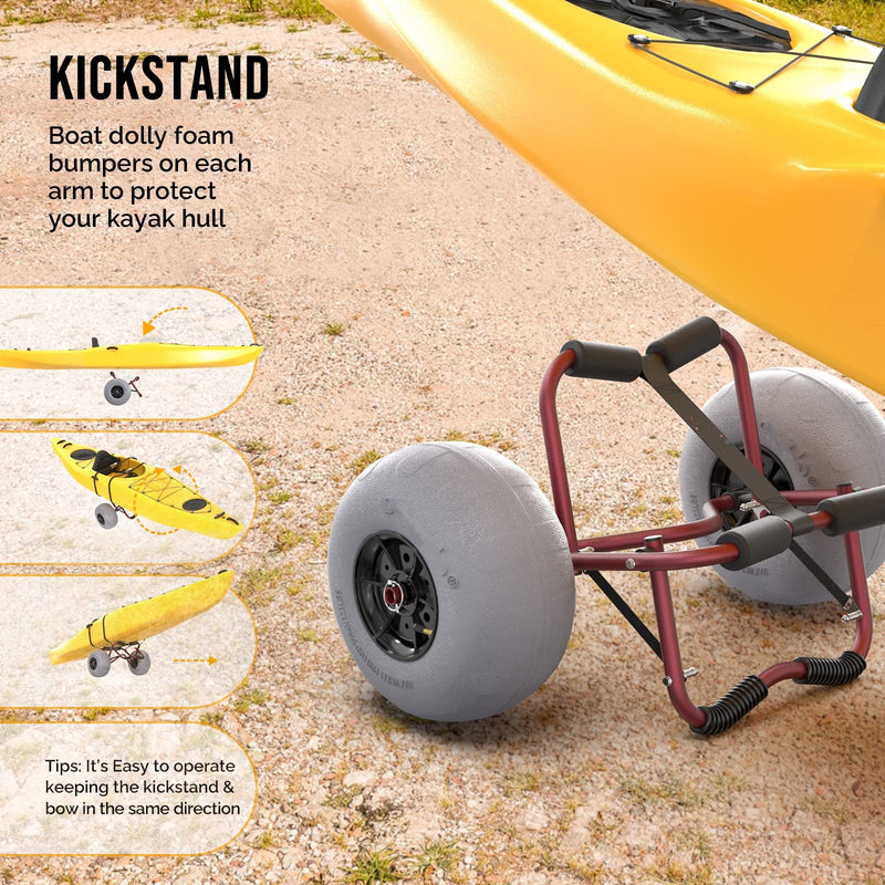 Load image into Gallery viewer, PEXMOR Kayak Cart Trolley with 12" Big Beach Wheels