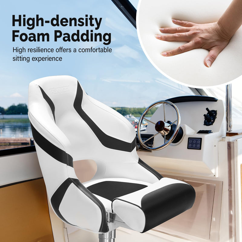 Load image into Gallery viewer, PEXMOR Pontoon Boat Captain Seat Waterproof with Stainless Steel Screws and Cover