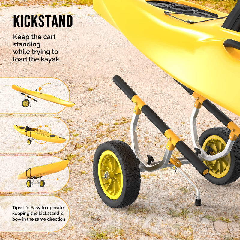 Load image into Gallery viewer, PEXMOR Heavy Duty Universal Kayak Cart with 12" Flat-Free Kayak Wheels