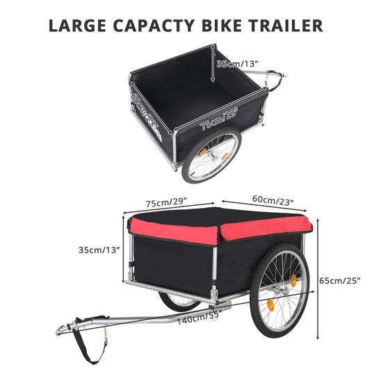 PEXMOR Bike Cargo Trailer Foldable Bicycle Cart Bike Wagon Trailer