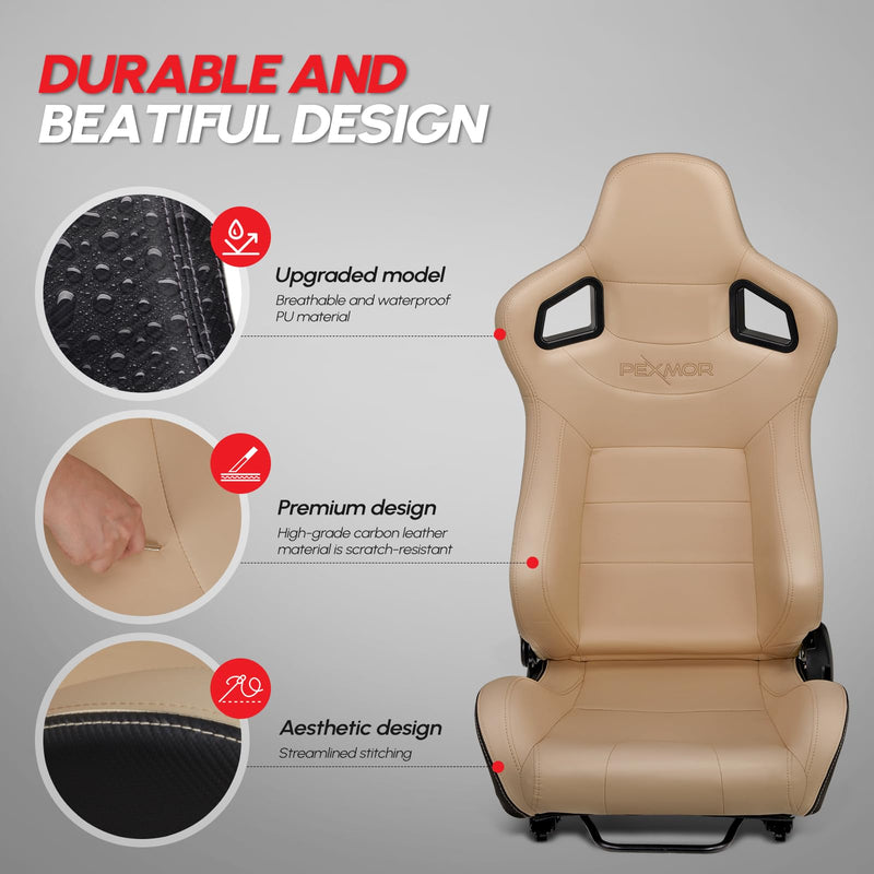 Load image into Gallery viewer, PEXMOR 2pc Reclinable Racing Bucket Seats Universal