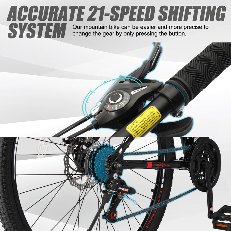 Load image into Gallery viewer, 27.5" Adult 21-Speed Mountain Bike with Double Disc Brake