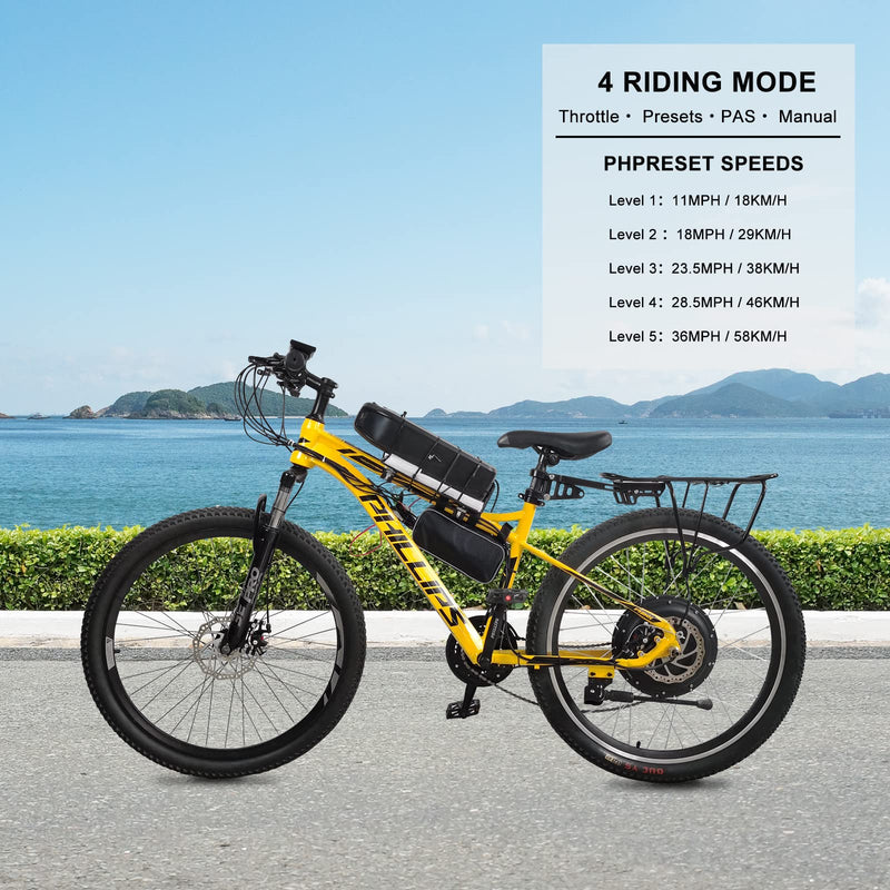 Load image into Gallery viewer, PEXMOR 48V 1000W Electric Bike Conversion Kit 26" Front Wheel E-Bike Conversion Kit