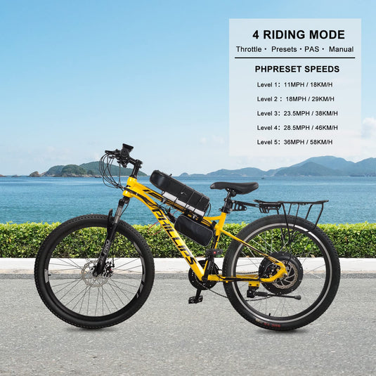 PEXMOR 48V 1000W Electric Bike Conversion Kit 26" Front Wheel E-Bike Conversion Kit