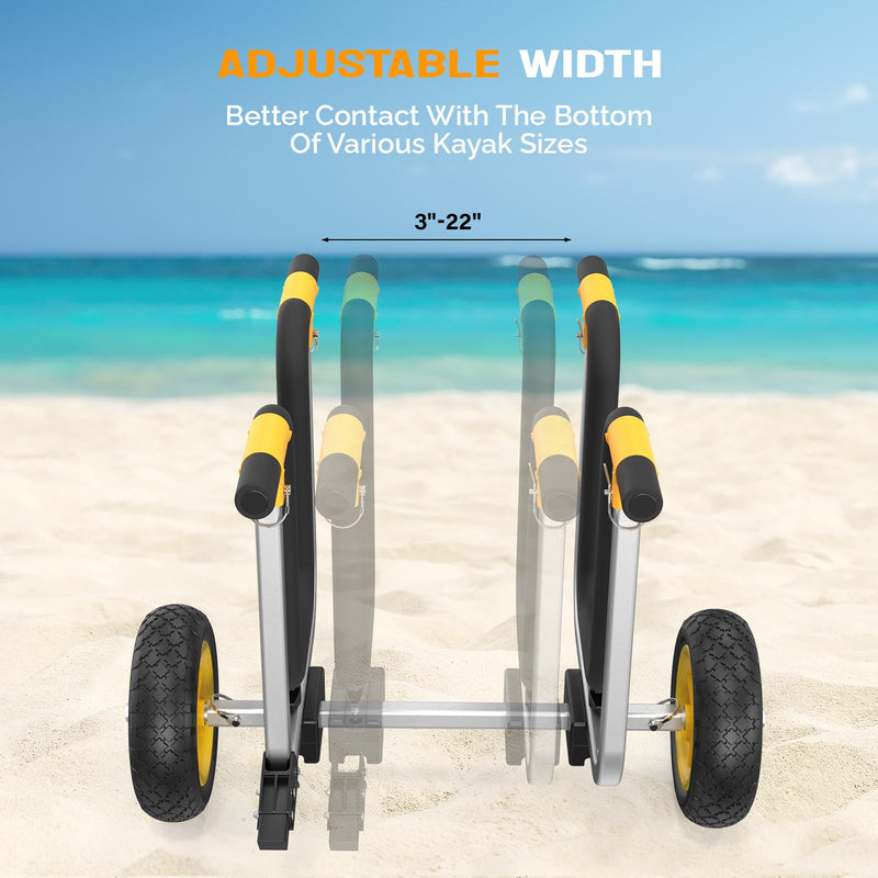 Load image into Gallery viewer, PEXMOR 2 in 1 Kayak Cart with 10" Solid Tires