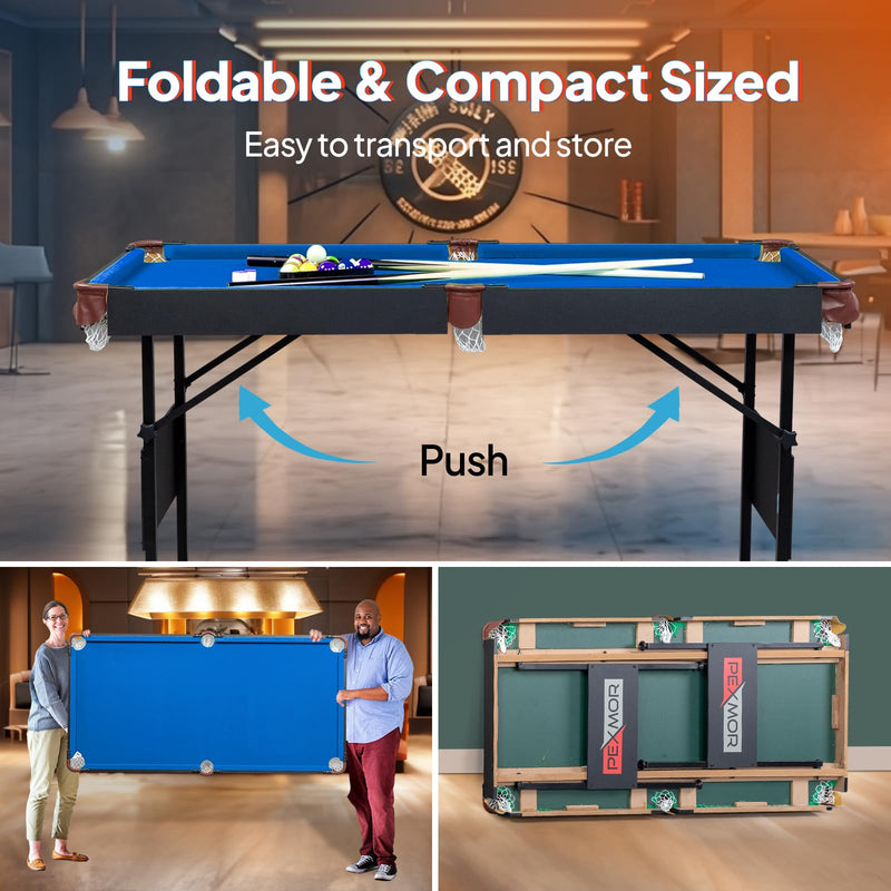 Load image into Gallery viewer, PEXMOR 55" Portable Pool Table Foldable