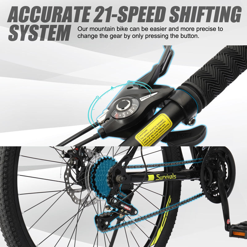 Load image into Gallery viewer, 26" Mountain Bike Adult 21-Speed Bikes with Double Disc Brake