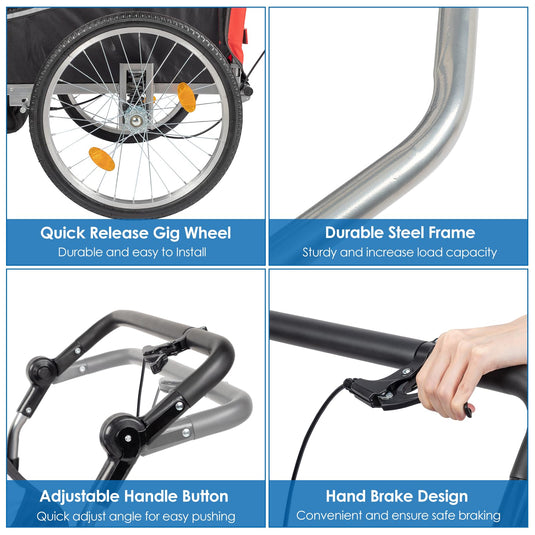 PEXMOR 2-in-1 Kids Bike Trailer Carrier