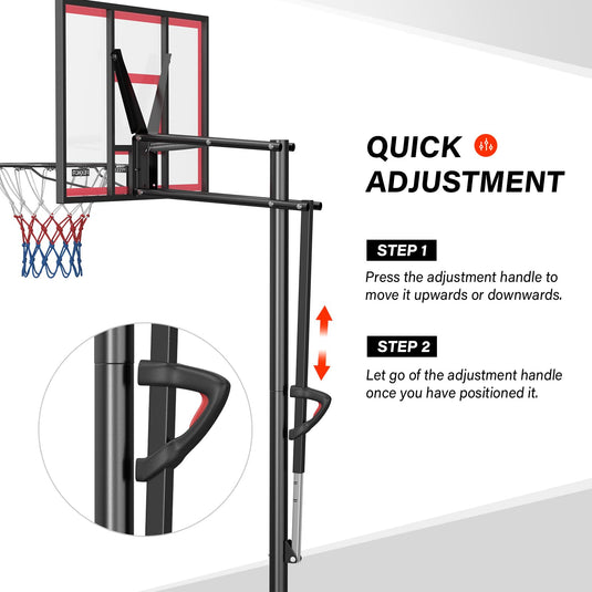 PEXMOR 10FT Outdoor Portable Basketball Hoop Adjustable