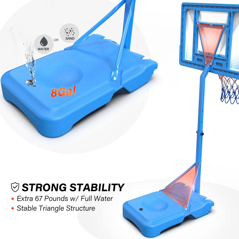 Load image into Gallery viewer, PEXMOR Pool Basketball Hoop Portable Backboard Stand
