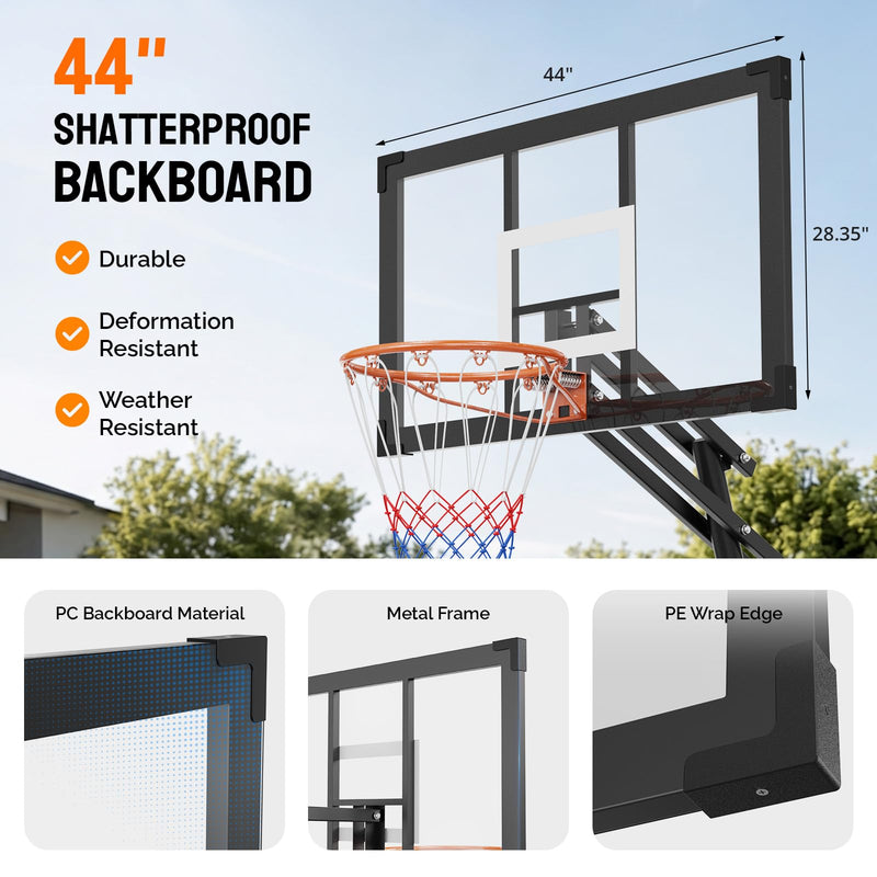Load image into Gallery viewer, PEXMOR Adjustable 10FT Portable Basketball Hoop with Fillable Base & Wheels