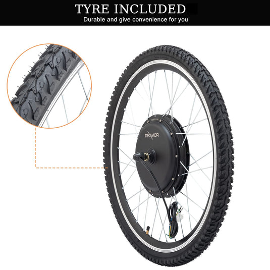 PEXMOR 48V 1000W Electric Bike Conversion Kit 26" Front Wheel E-Bike Conversion Kit