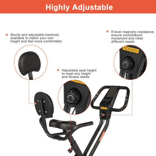 PEXMOR Folding Exercise Bike Adjustable