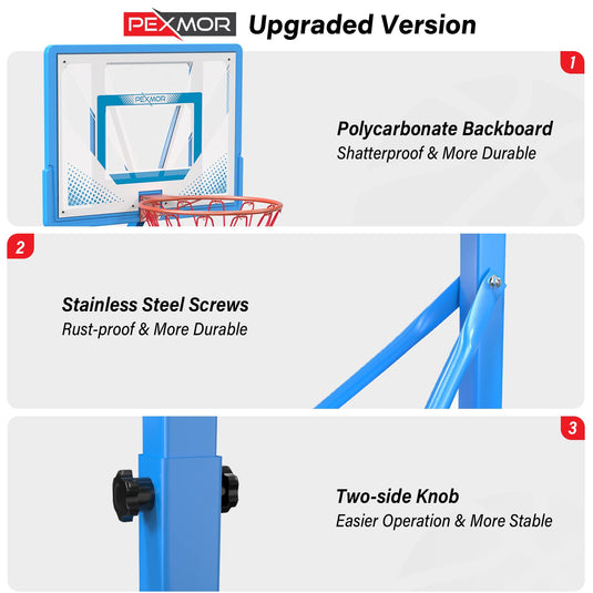 PEXMOR Pool Basketball Hoop Portable Backboard Stand