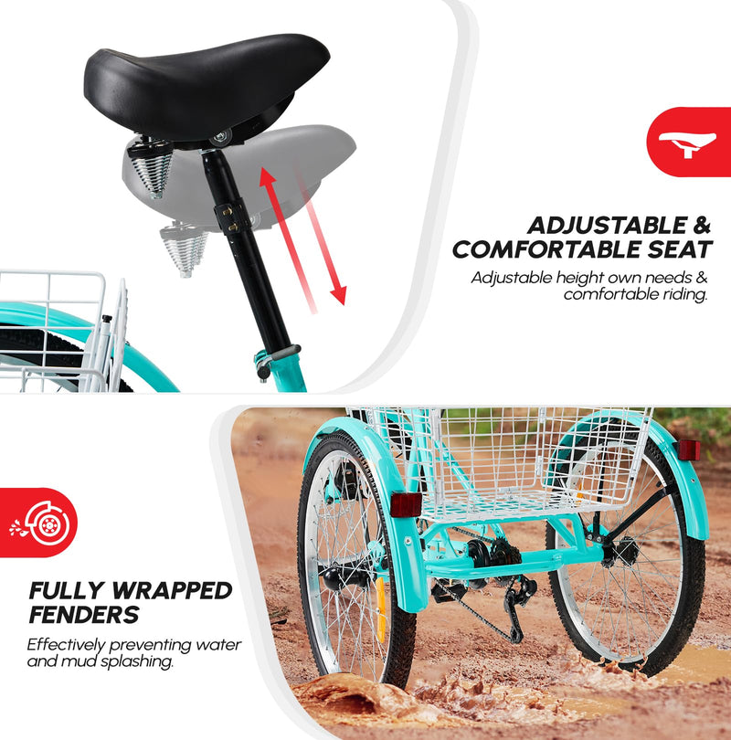 Load image into Gallery viewer, PEXMOR 7-Speed Mountain Tricycle Adults