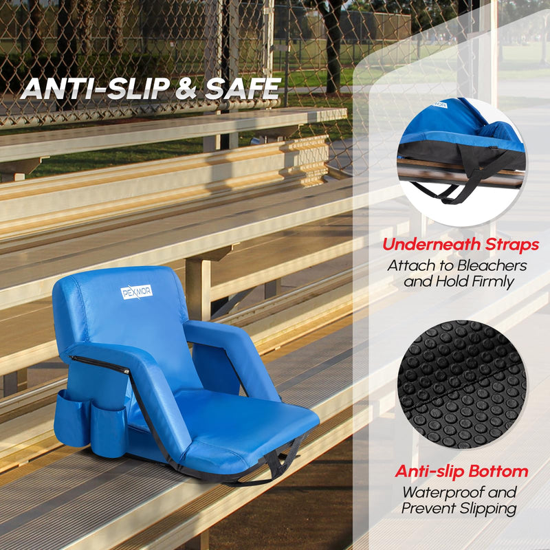 Load image into Gallery viewer, PEXMOR Folding Stadium Seats with Back Support