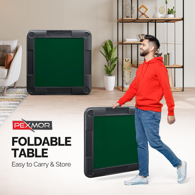 Load image into Gallery viewer, PEXMOR Mahjong Table 35" Square Folding Card Table w/4Cup Holders
