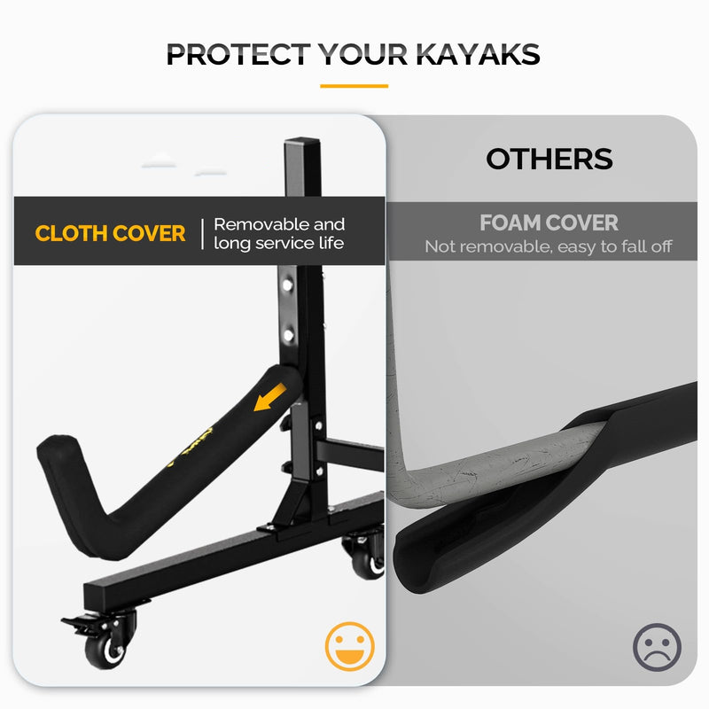 Load image into Gallery viewer, Freestanding Kayak Storage Rack Adjustable with Lockable Wheels Indoor Outdoor