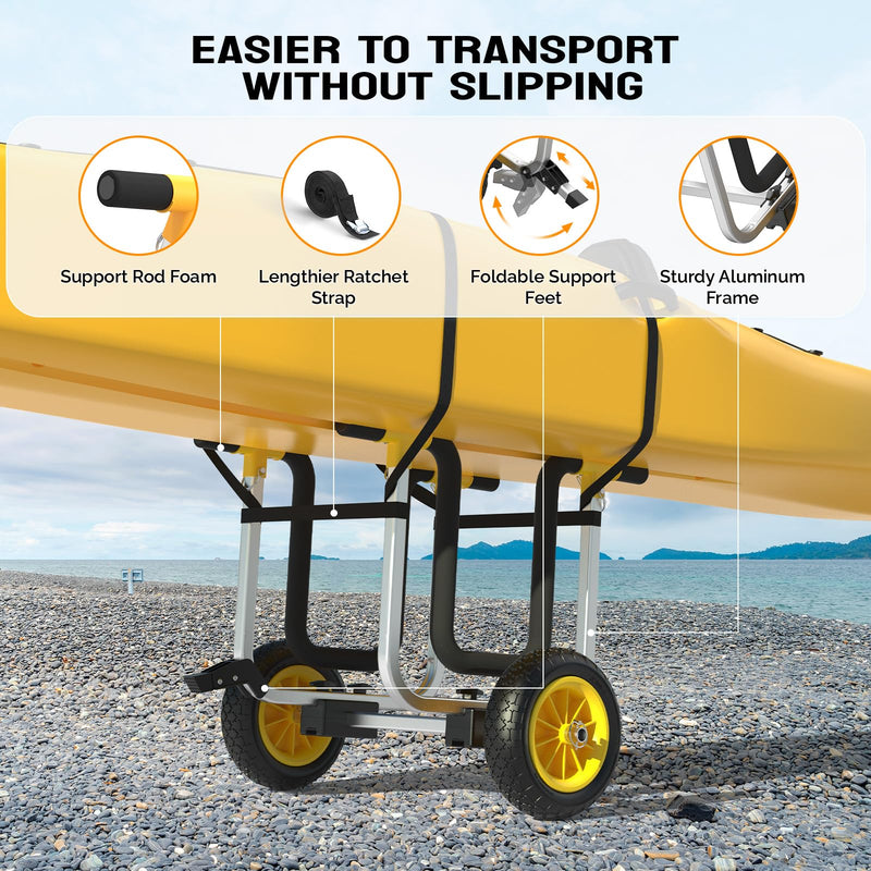 Load image into Gallery viewer, PEXMOR 2 in 1 Kayak Cart with 10" Solid Tires
