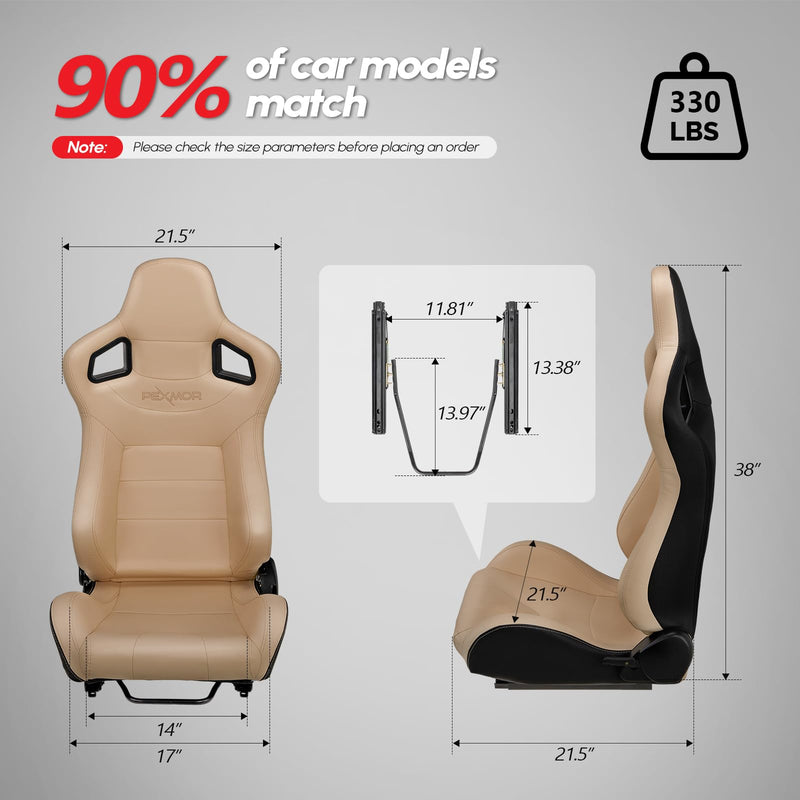 Load image into Gallery viewer, PEXMOR 2pc Reclinable Racing Bucket Seats Universal