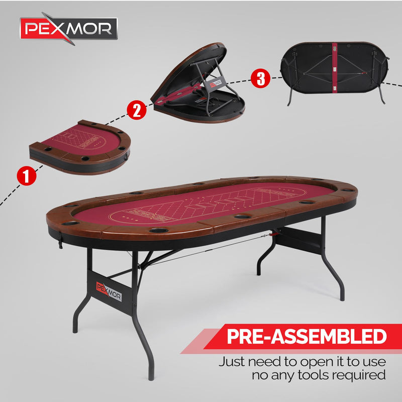 Load image into Gallery viewer, PEXMOR Foldable Game Table 10 Player Poker Table